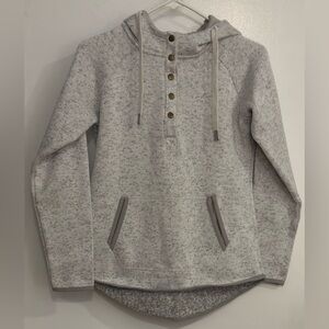 Thread & Supply Light Gray Hoodie with Snap Button Accents